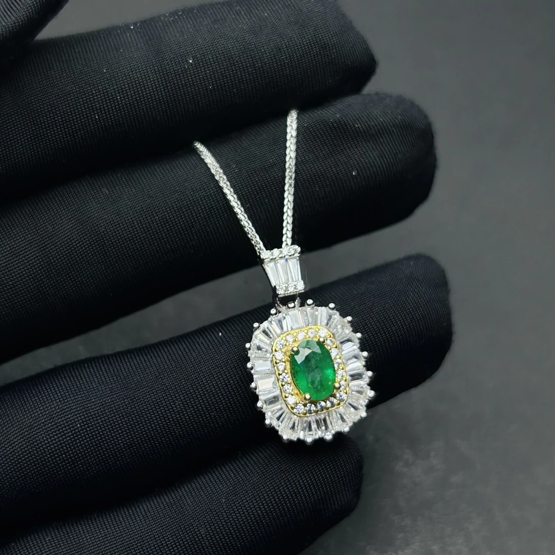 S925银祖母绿项链【多样性发一】【ZML014】