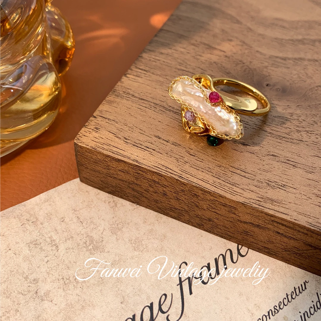 铜合金戒指 个性时尚百搭气质小众复古重工款开口戒1680