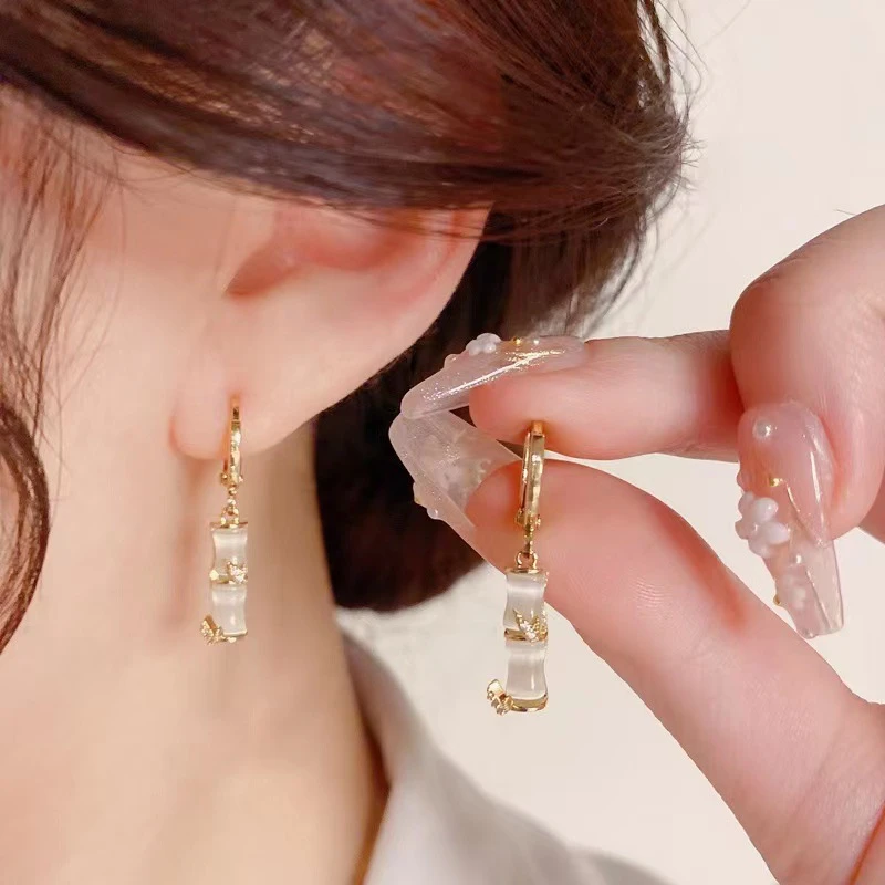 小众轻奢高级感竹节耳环7710