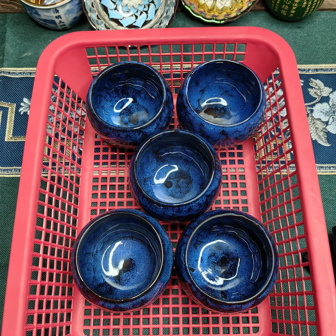 蓝色龙蛋5个装主人杯茶杯
