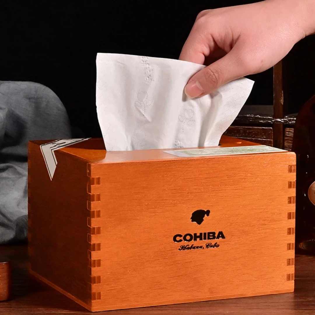 Siglo IV高希霸复刻纸巾盒雪茄世纪6号创意雪松木质家用纸巾盒