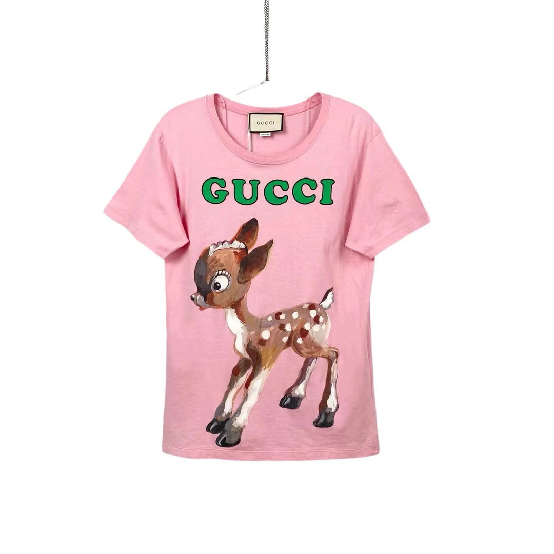 GUCCI/古驰 lm0082 粉色小鹿短袖 XS码 市场价3700 95新