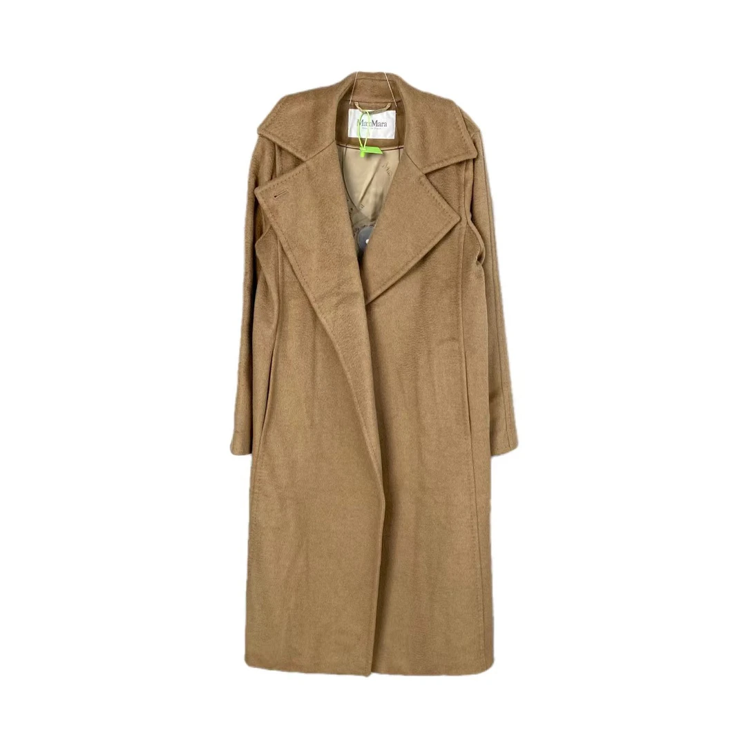 MaxMara 12527 卡其色羊毛大衣 34码 市场价18322 95新