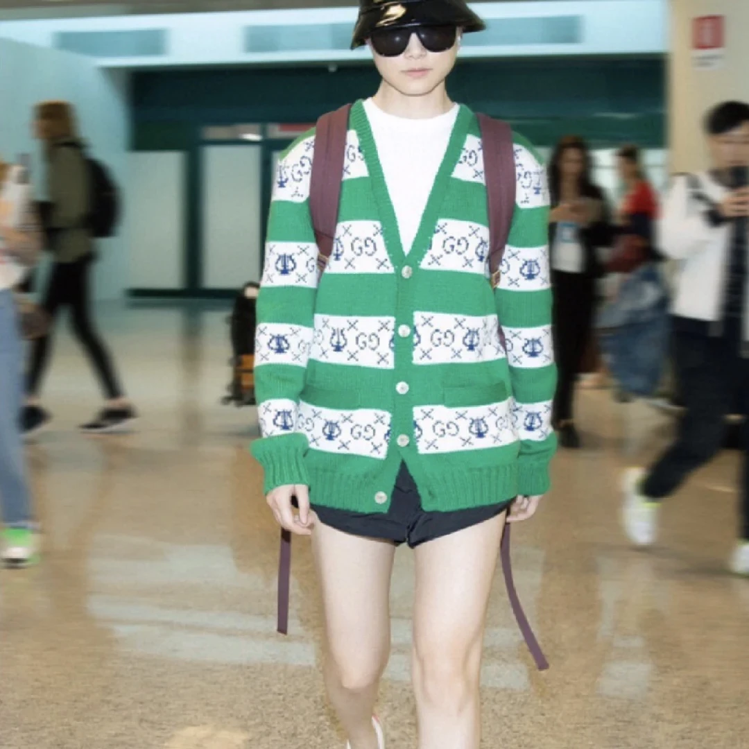 GUCCI/古驰16091 白绿双G开衫 xs码