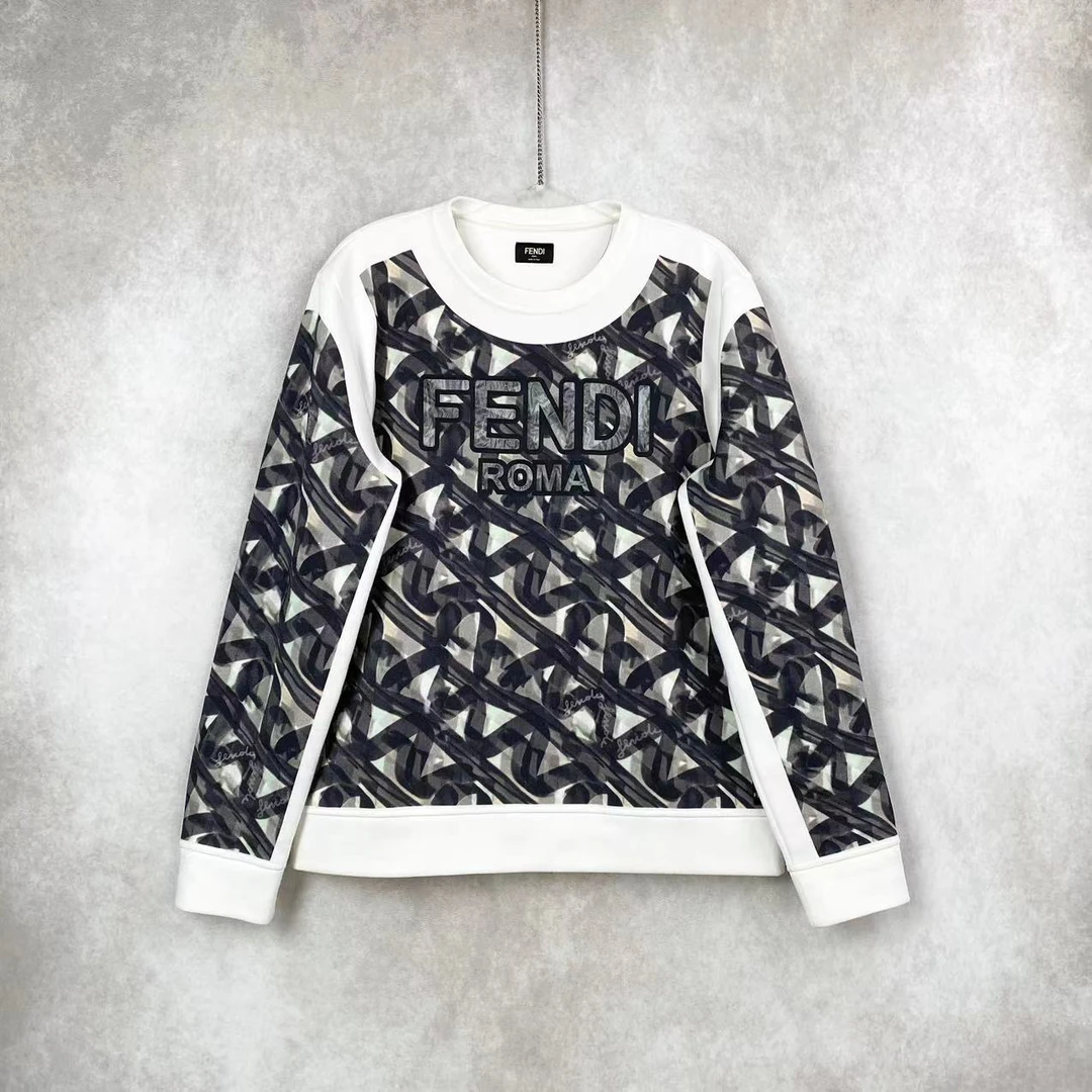 95新 FENDI/芬迪 xg0009 白色透明logo卫衣 l码 95新 微瑕