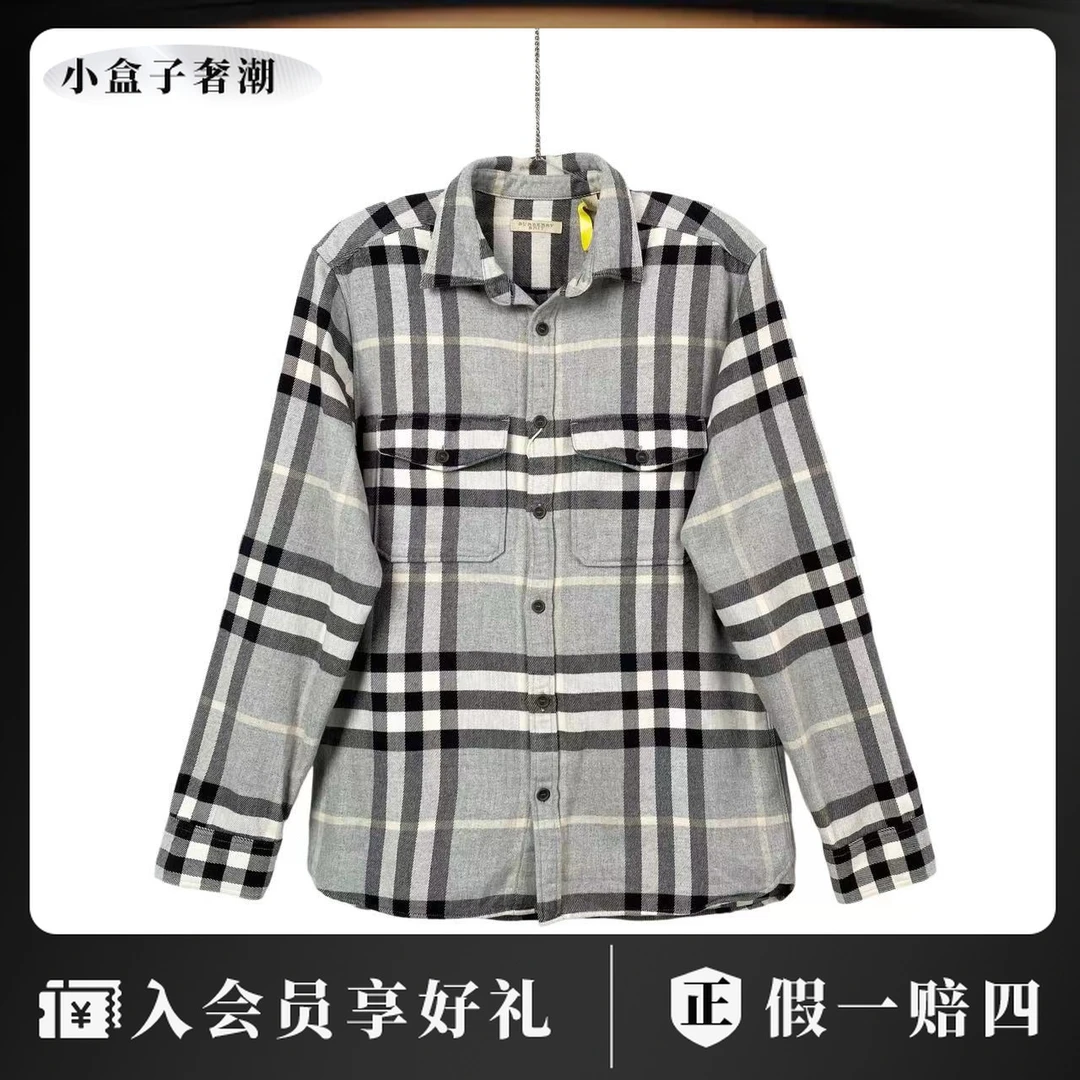 95新 BURBERRY/博柏利  aa0191 经典格纹衬衫 m码  95新