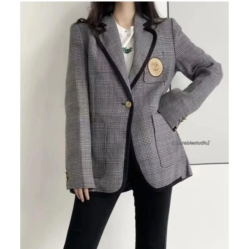 LouisVuitton/路易威登16690刺绣logo内里老花满印西装 38码