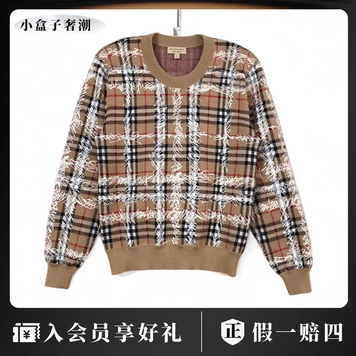 BURBERRY/博柏利wz0072  经典格纹涂鸦毛衣 s码