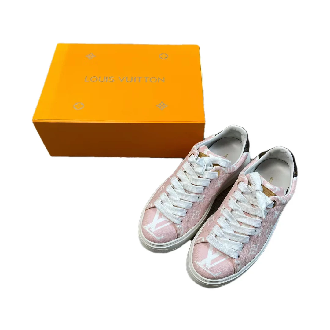 10561 louis vuitton lv 粉色厚底老花小白鞋 38码 公价8150