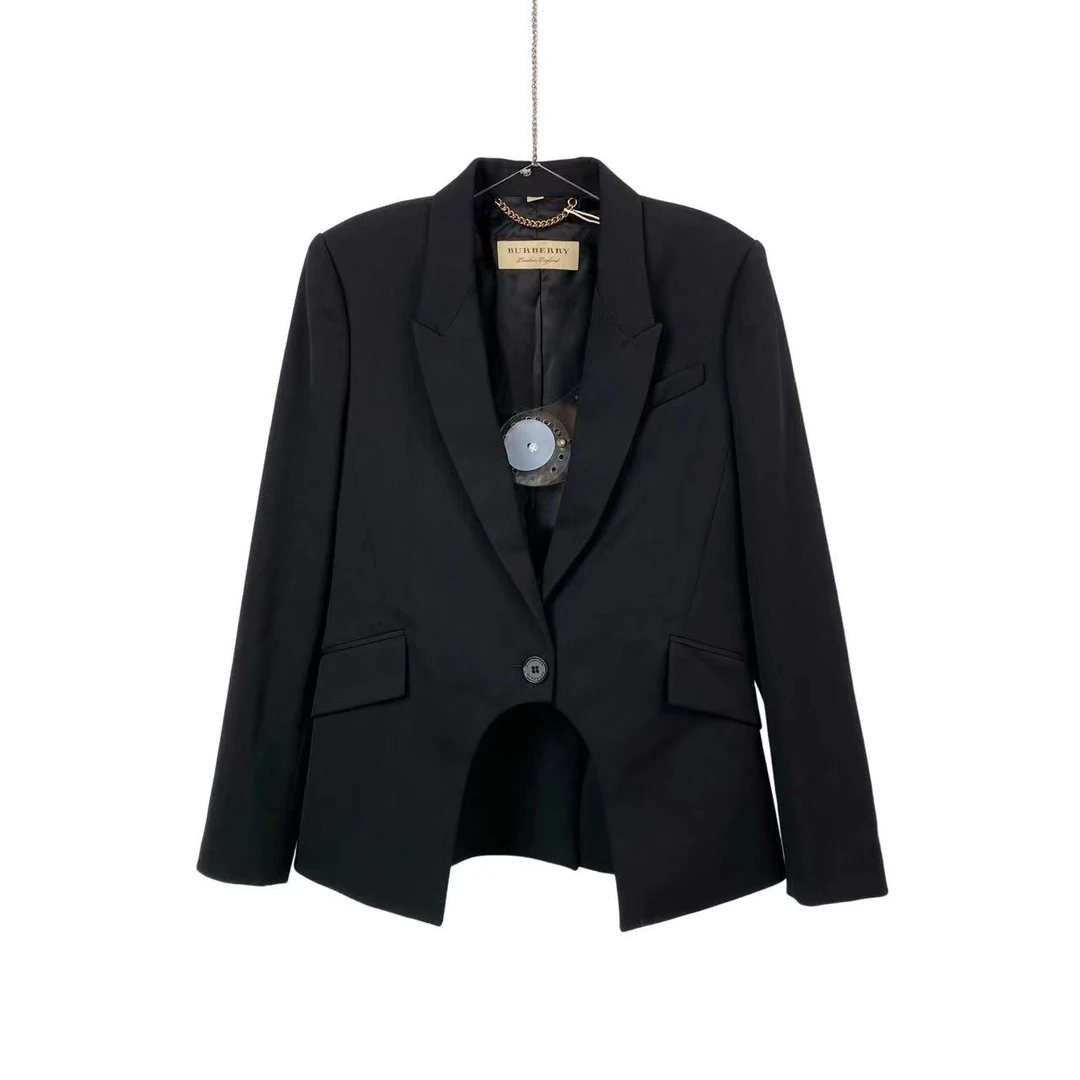 95新 BURBERRY/博柏利  bb零三八五 羊毛 不规则设计西装 42码