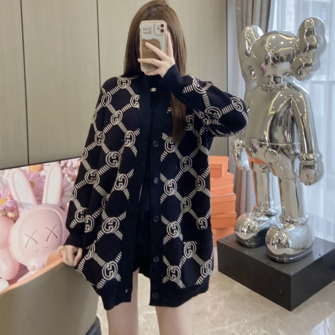 GUCCI/古驰 yy0063 老花满印双面穿针织开衫xs码21700 95新