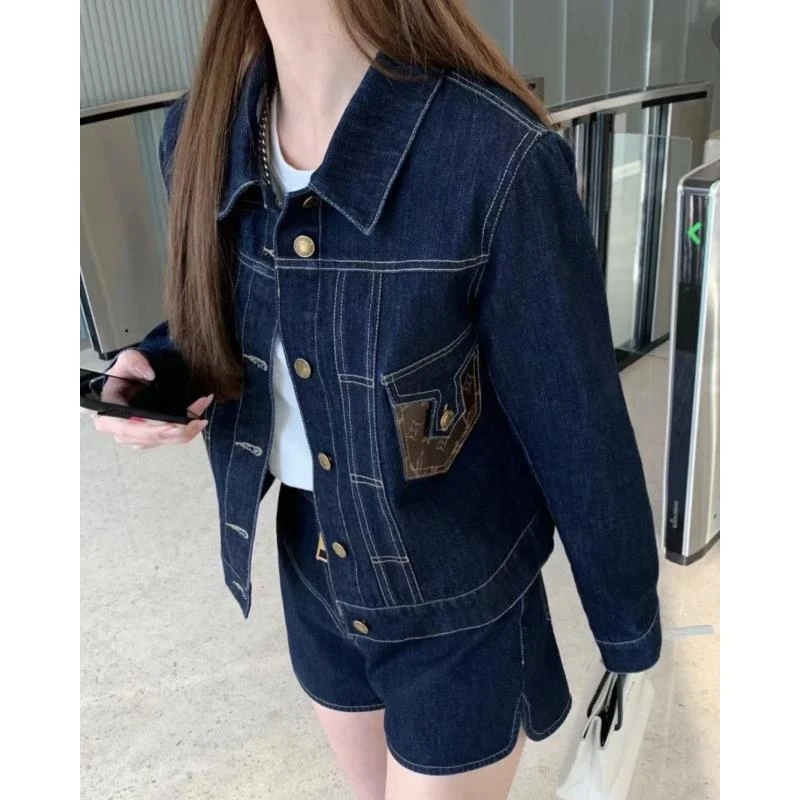 LouisVuitton/路易威登 16982 老花拼皮牛仔外套 34码