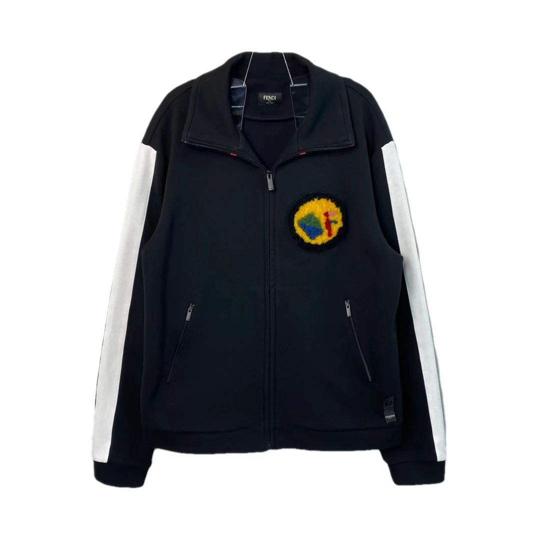 10713 fendi 芬迪 植绒衣领字母拉链夹克 48码 公价14200