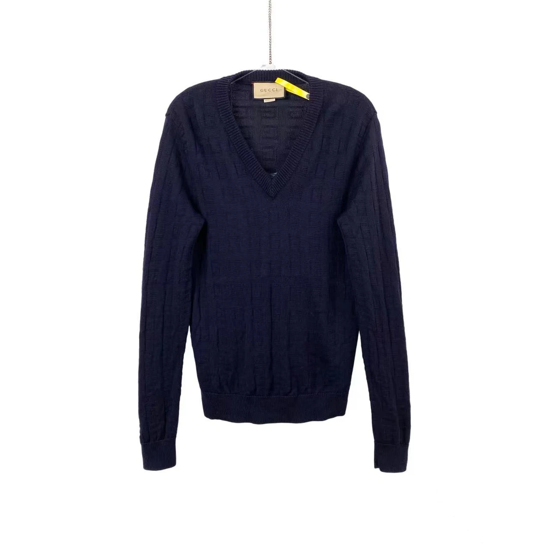 95新 GUCCI/古驰 aa0433 羊毛 v领毛衣 xs码