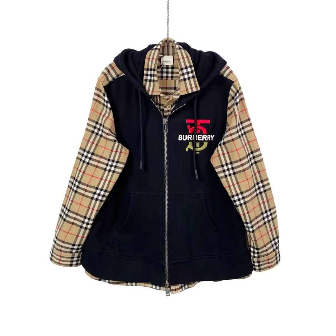BURBERRY/博柏利 bb0381 拼接连帽外套 m码  全新吊牌