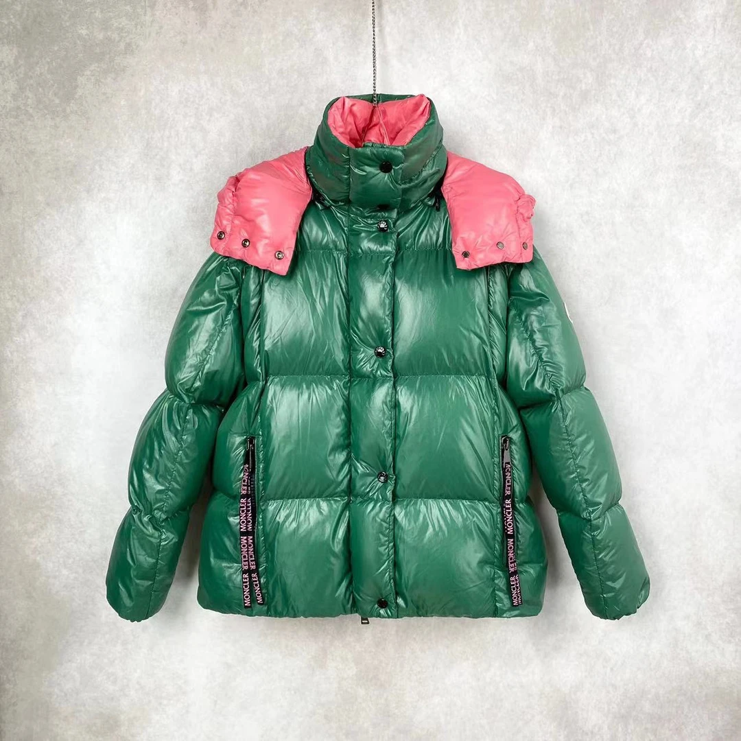 16232 moncler 蒙口 飘带logo绿色袖标羽绒服 1码 14300 95新