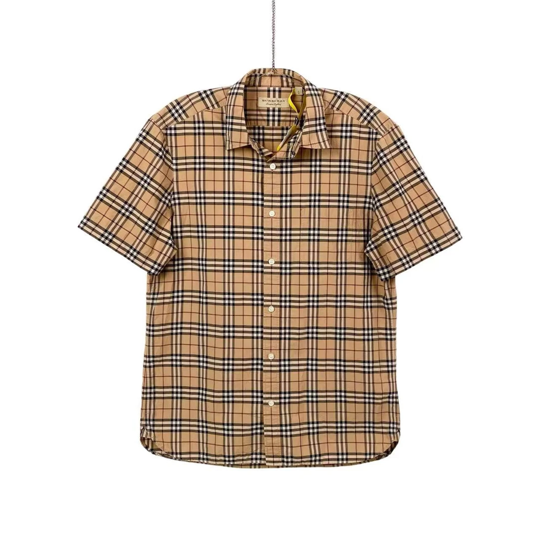 BURBERRY/博柏利 aa0246 格纹短袖衬衫 l码  95新