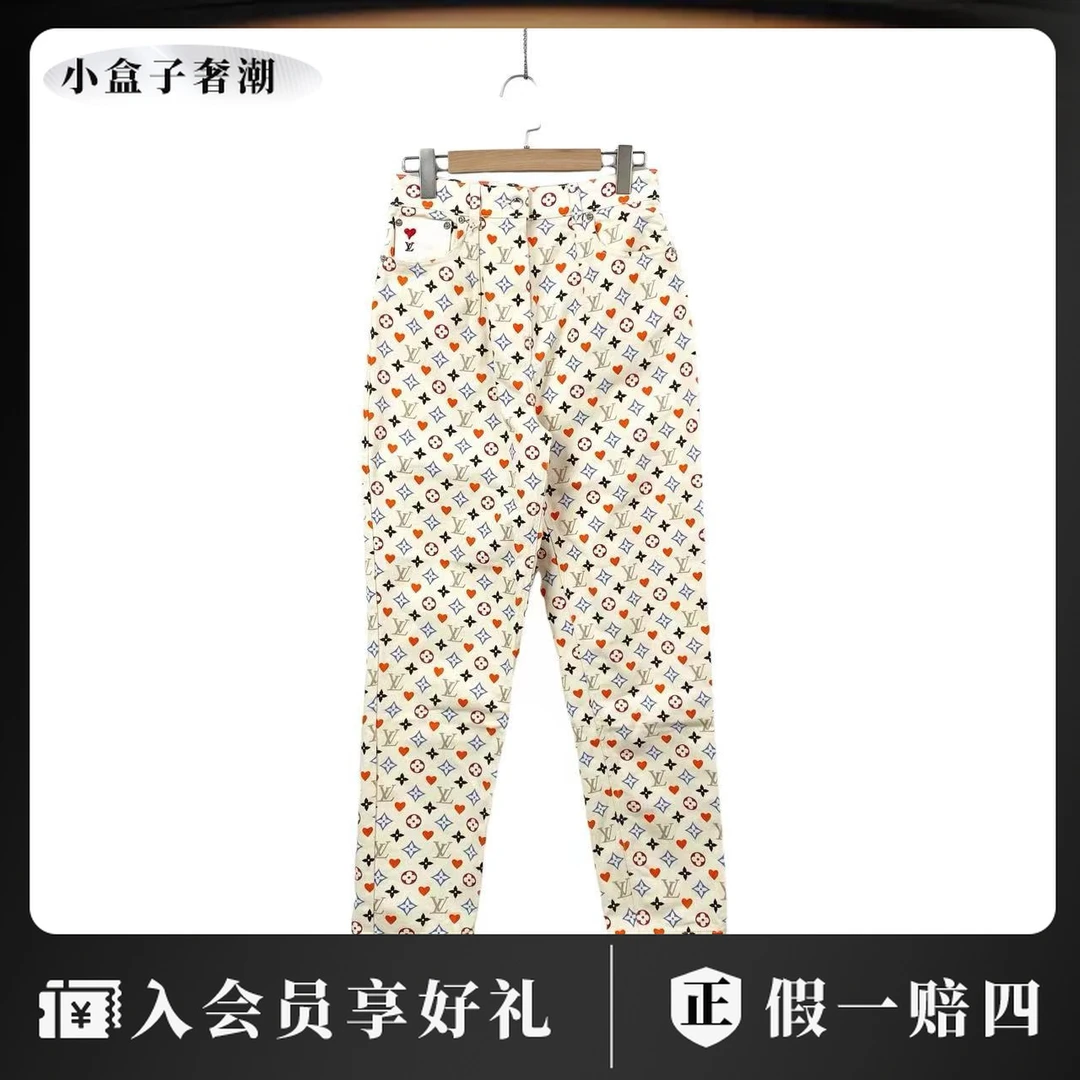 95新 LouisVuitton/路易威登  hh零零一七 棉 logo满印牛仔裤38码