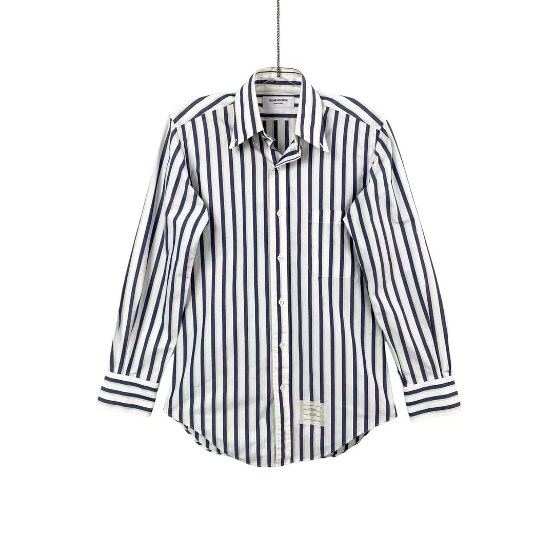95新 THOMBROWNE aa零六九五 棉 黑白条纹衬衫 0码 95新