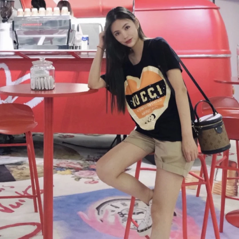 GUCCI/古驰mx0265  亮片爱心短袖 m码