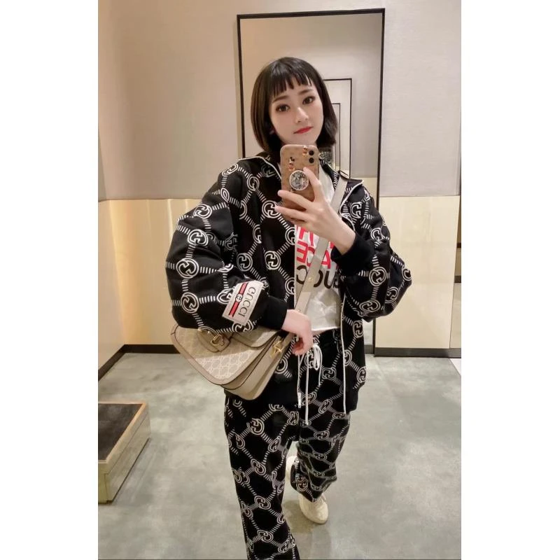 GUCCI/古驰 17021 黑白双G满印外套 s码 市场价13900 99新