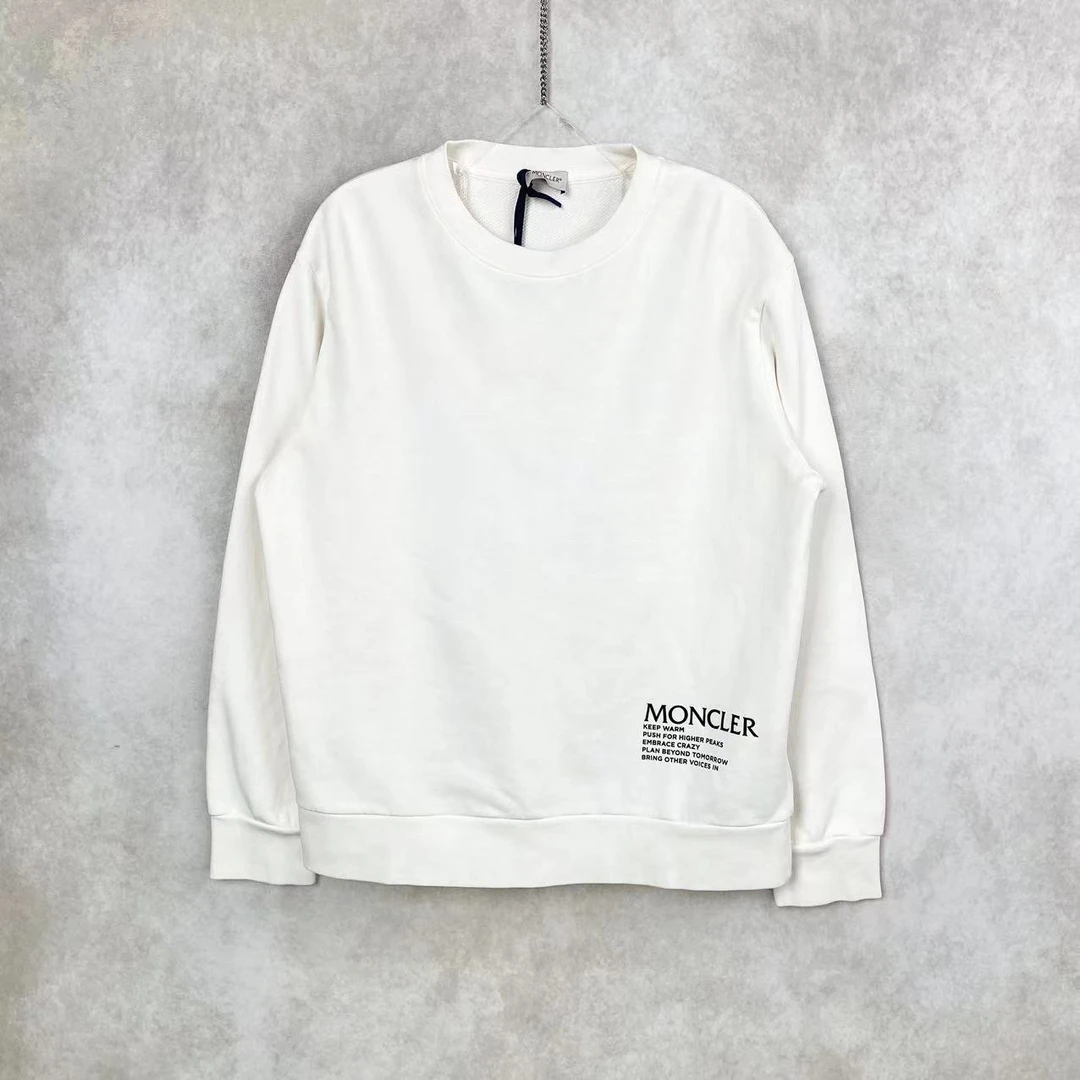 未使用 MONCLER 竞拍 20071  棉 白色下摆logo卫衣 M码 不退不换