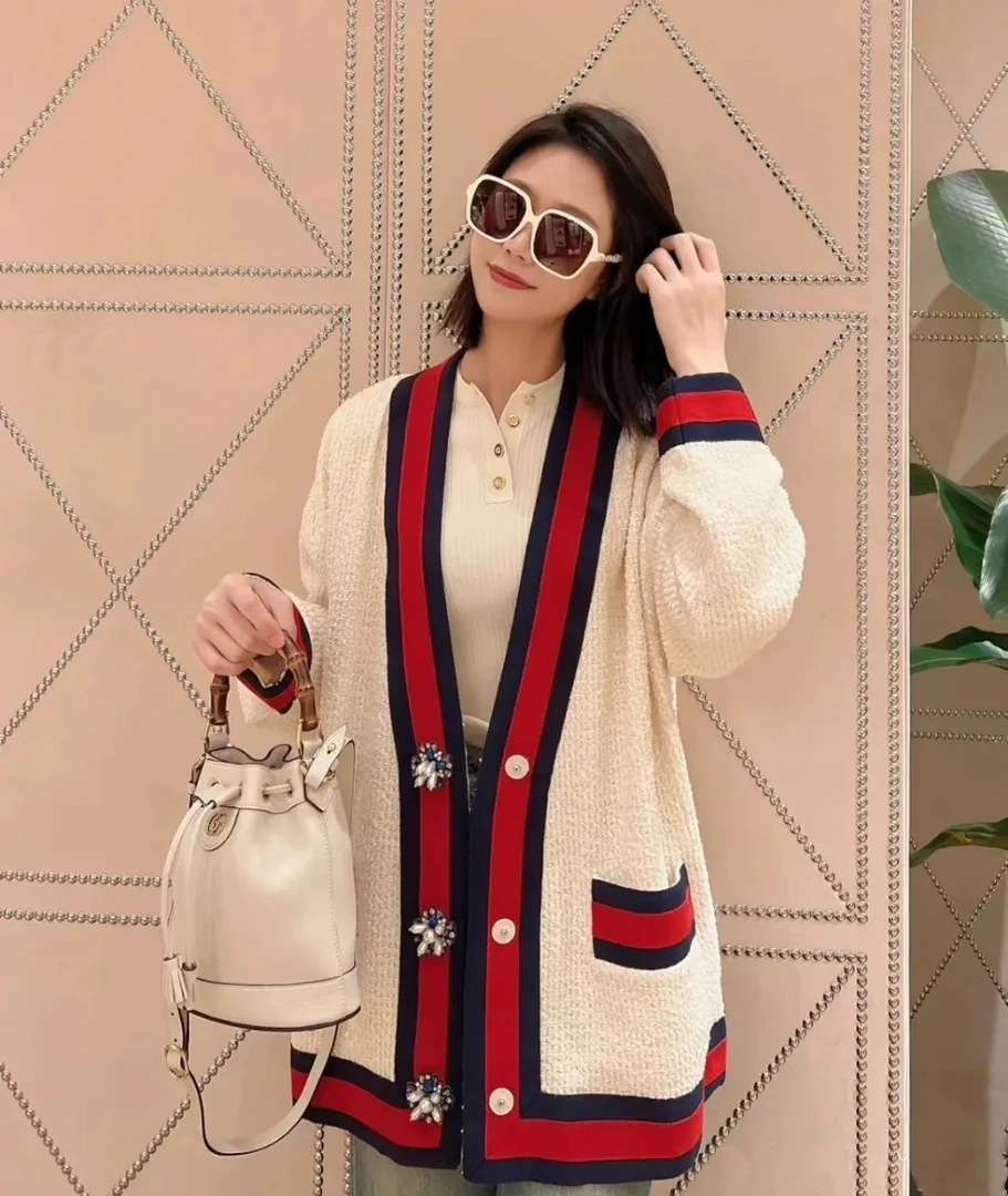 GUCCI/古驰 yd0037 钻扣粗花呢外套 38码 27000 95新