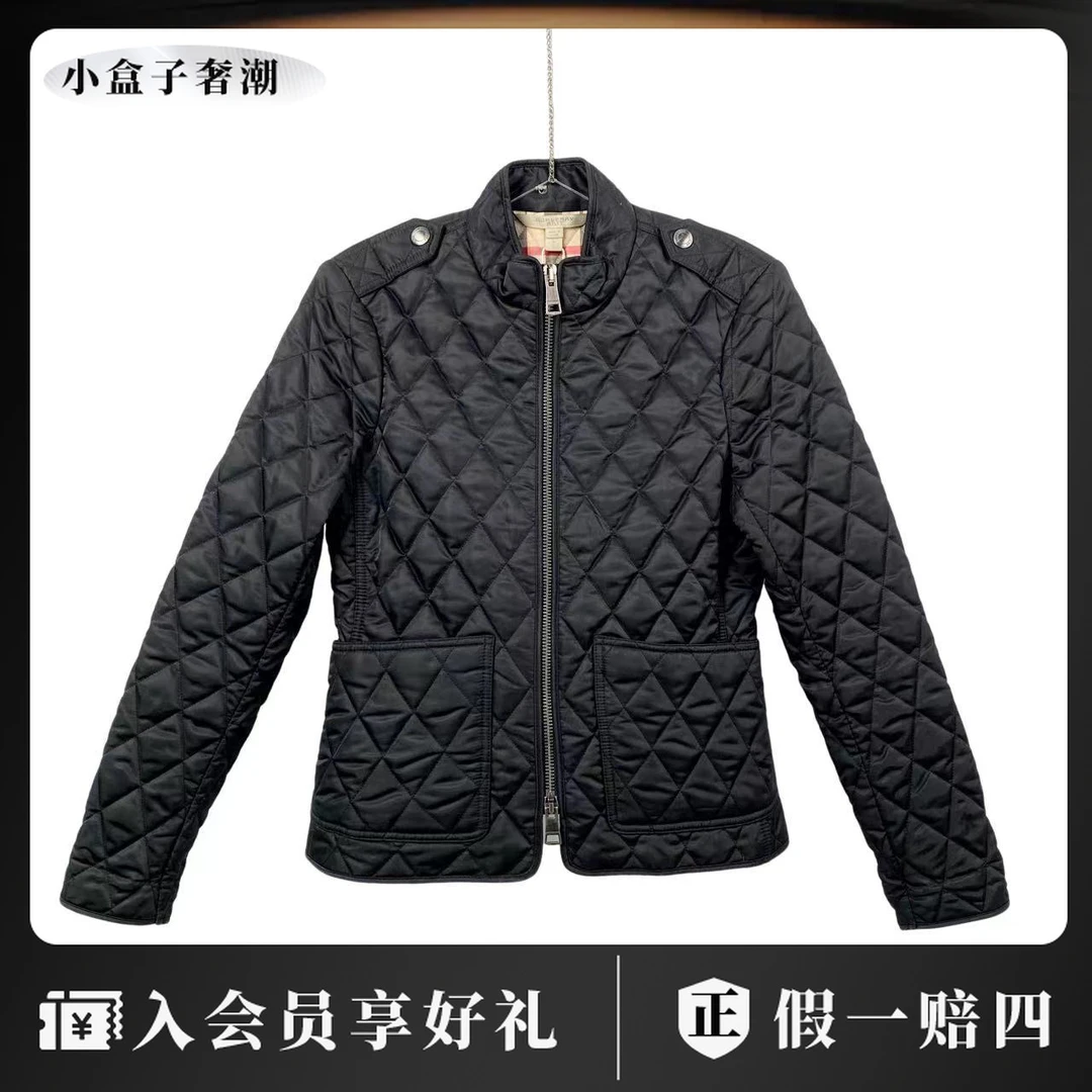BURBERRY/博柏利 wc0154 黑色菱形格纹棉服  m码市场价8500 95新