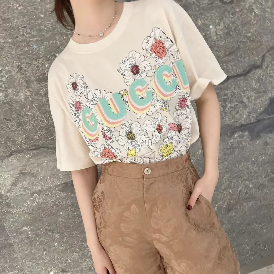 GUCCI/古驰 18496 白色logo短袖 s码  95新