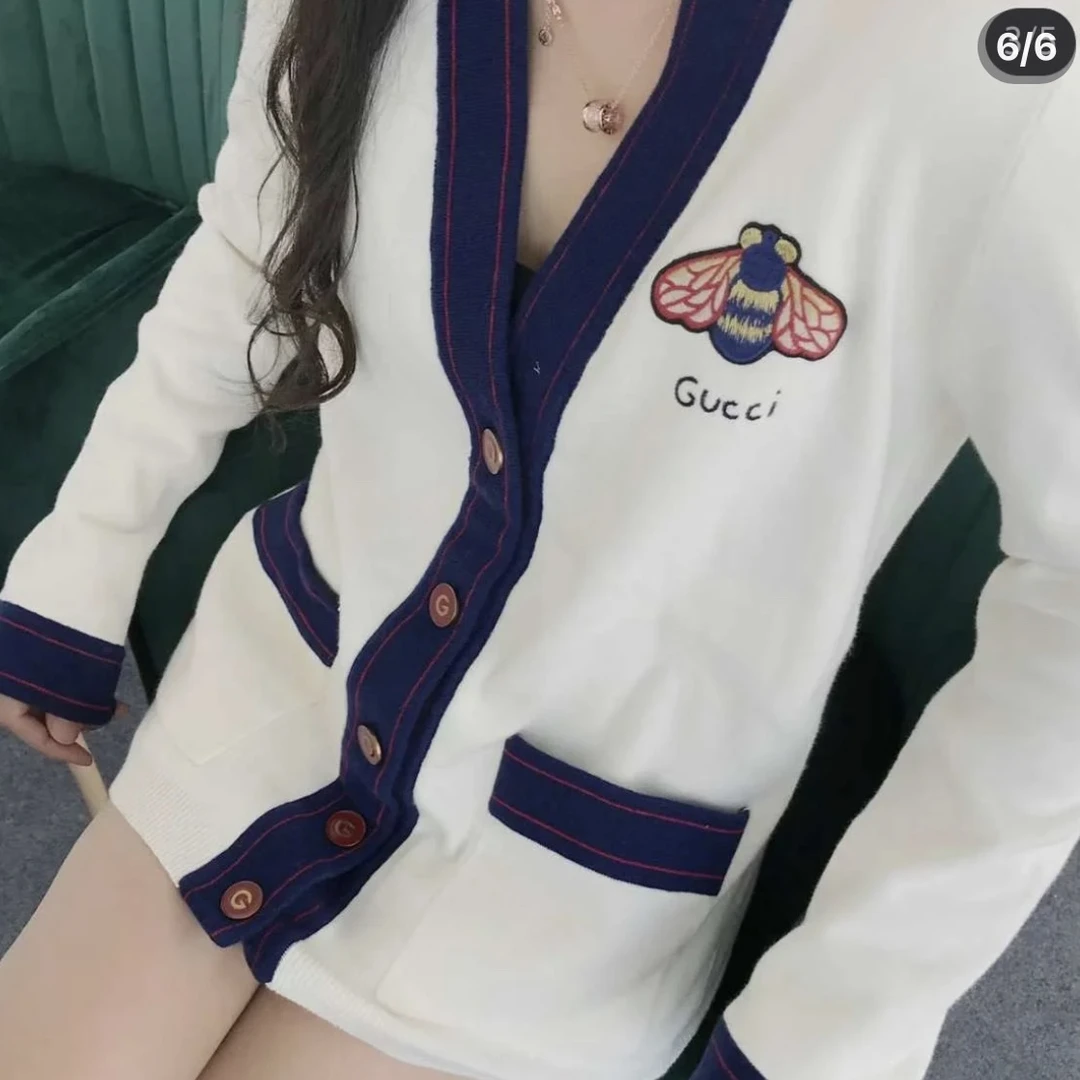 GUCCI/古驰 bb0037 蜜蜂开衫 S码 14800 95新 无领标