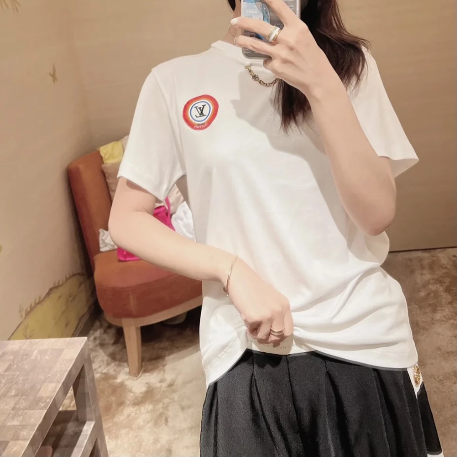 95新 LouisVuitton/路易威登 竞拍 bb0769 棉 白色logo短袖 m码