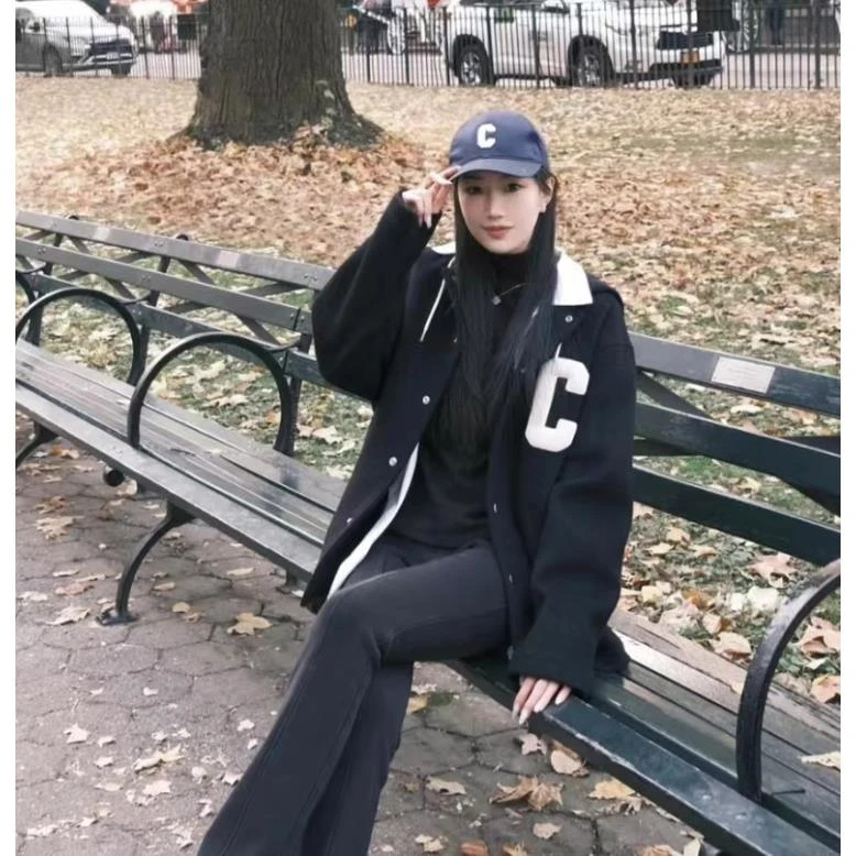 Celine/思琳 16448 后背刺绣logo羊毛大衣 54码 市场价38000 95新
