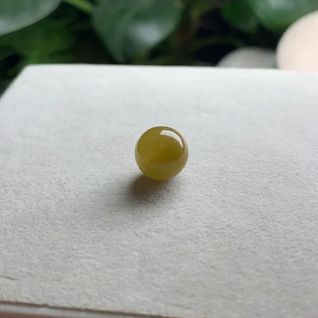 缅甸天然翡翠a货 满黄圆珠单珠 佛珠多宝手串