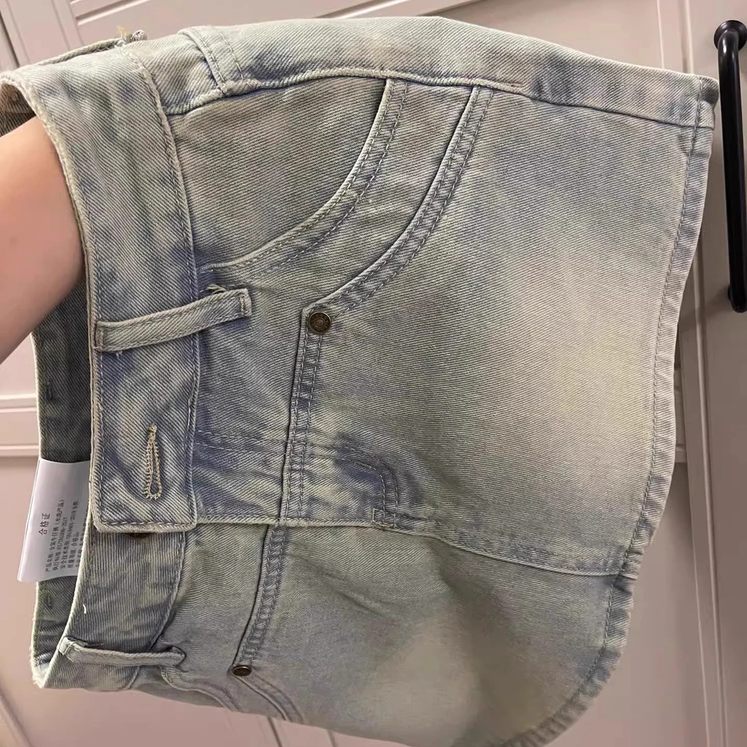 牛仔半身裙女2024夏季新款高腰显瘦辣妹短裙裤小个子a字包臀短裙