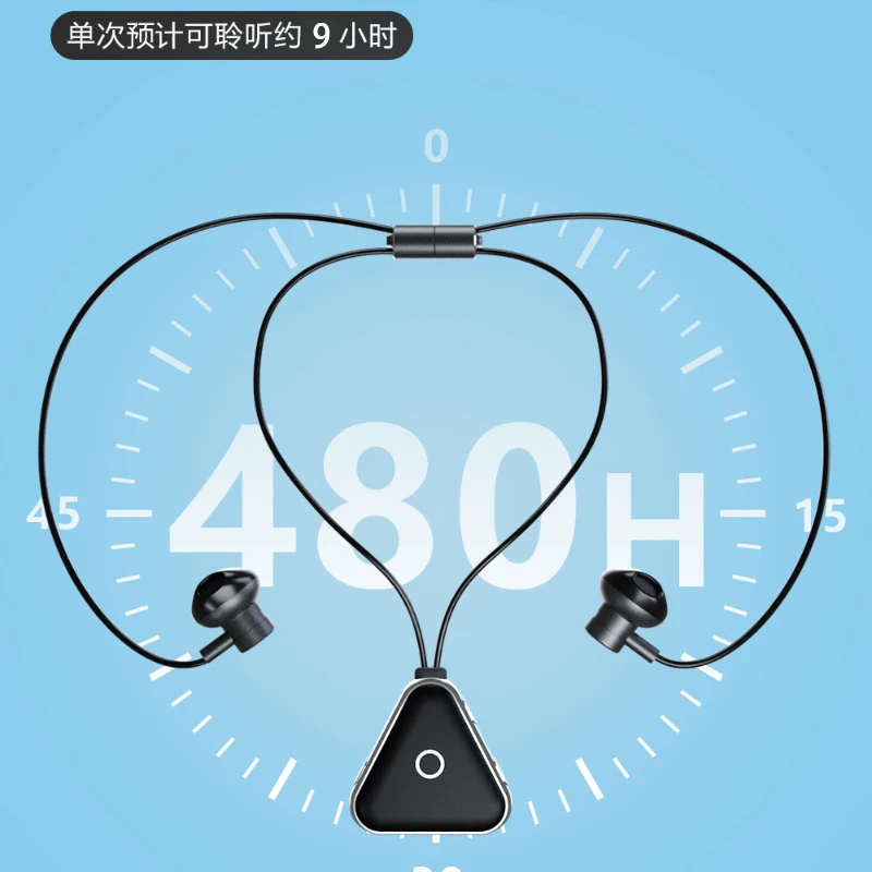 吊坠项链挂脖颈戴式双耳蓝牙耳机半入耳来电报号语音助手超长待机