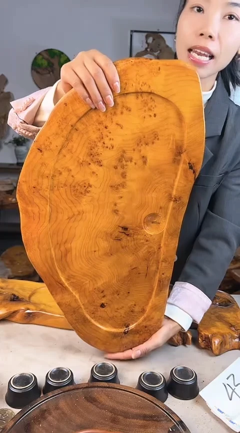 【闪购商品】香杉木木艺杉木瘤成品茶盘043