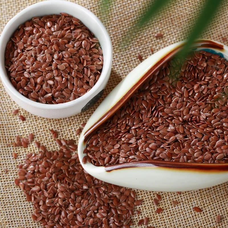 褐色棕色亚麻籽正宗黄金胡麻籽熟亚麻籽即食可榨油