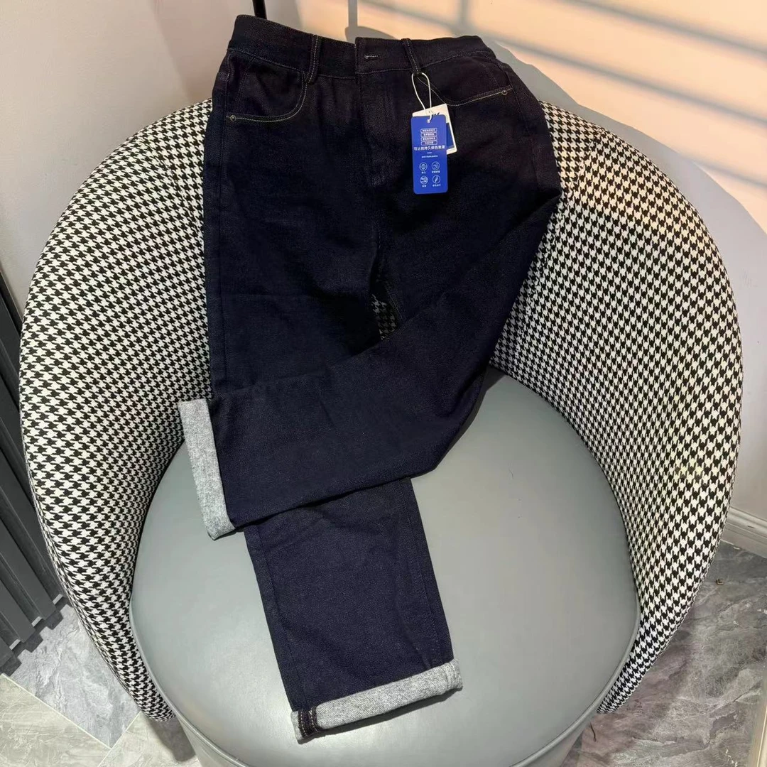 【广州微姐】秋季秋款韩版时尚百搭高弹加绒休闲牛仔裤68328