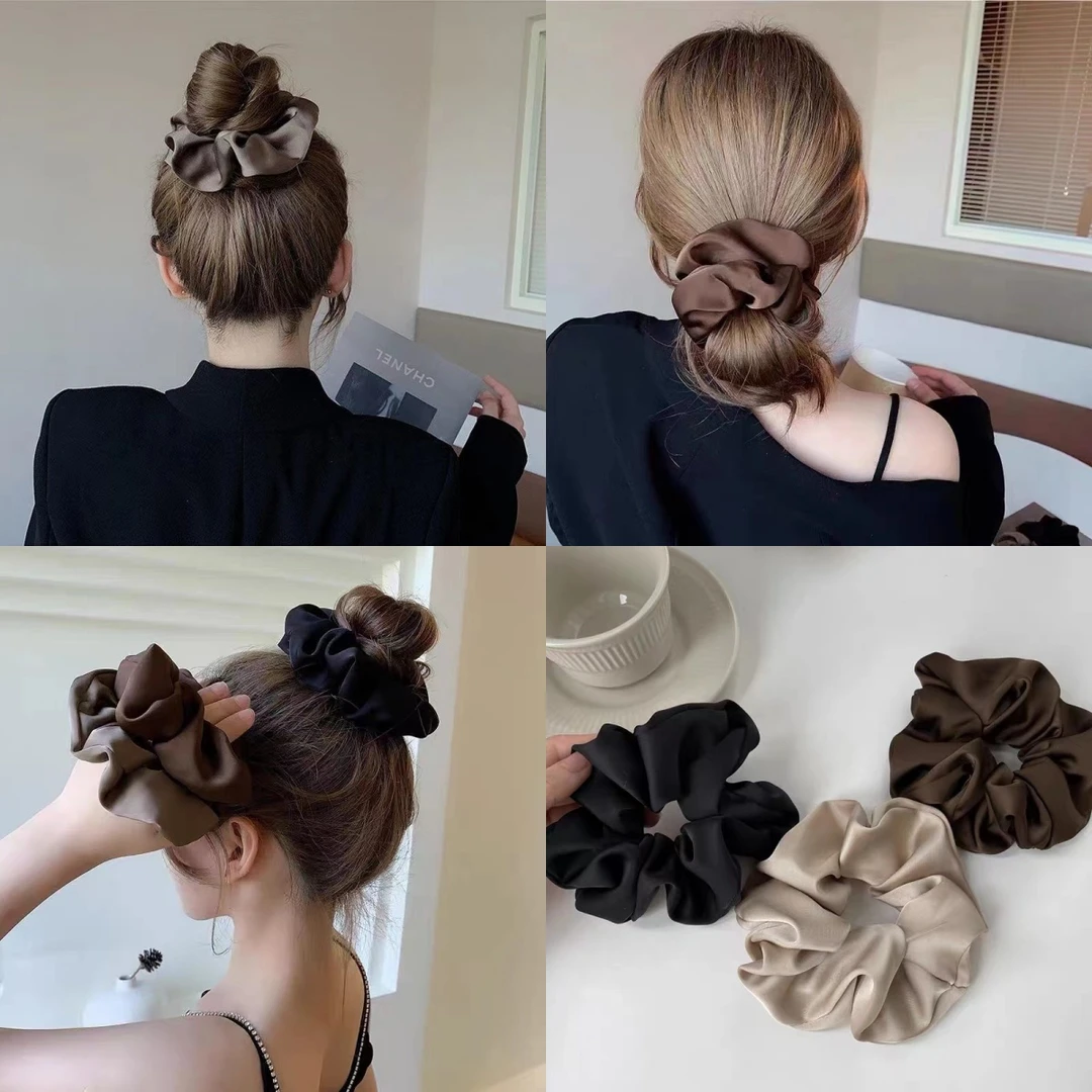 韩版缎面大肠发圈女秋冬发绳高级感气质简约马尾扎头皮筋头绳发饰