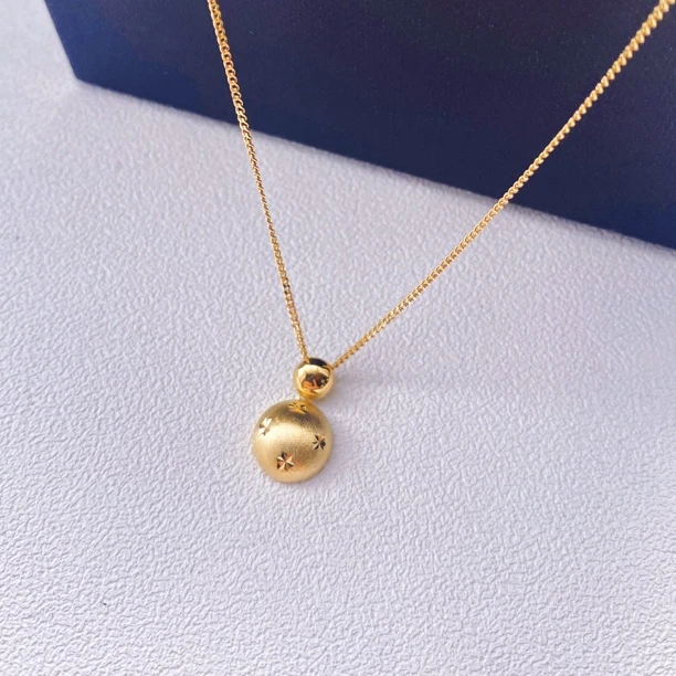 链子925银 流金岁月之星球 拉丝圆星星项链05240380