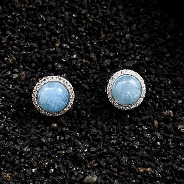 925银耳饰 925银耳饰芳华系列海蓝精致耳钉3001478