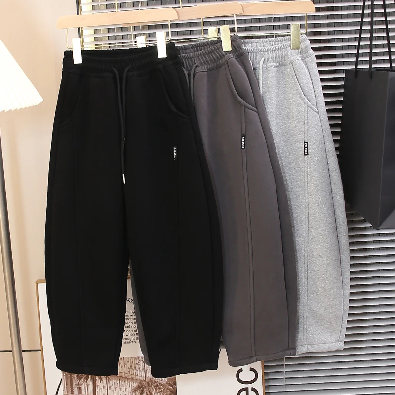 儿童春装卫裤2025新款男童秋冬装一体绒加厚保暖中大童帅气百搭潮