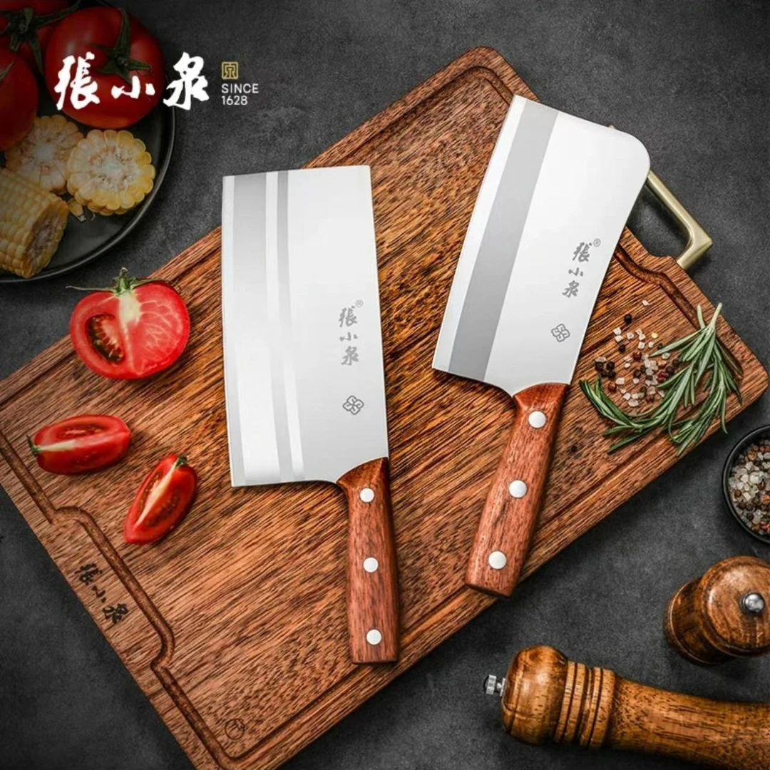 张小泉乌金系列宽面加长加宽切片刀砍骨刀组合锋利轻巧菜刀D
