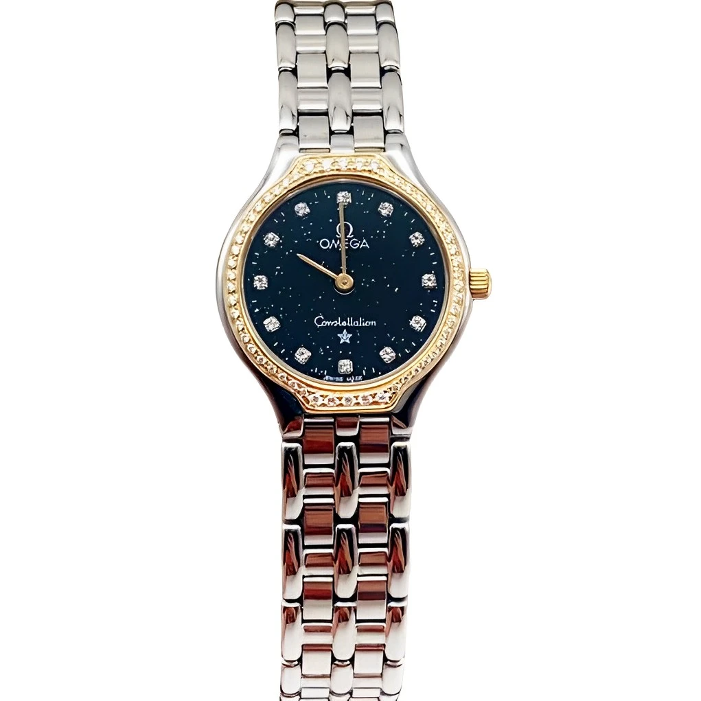 Omega/欧米茄95新23盘 欧米茄 酒桶蝶飞 后镶钻盘石英女表