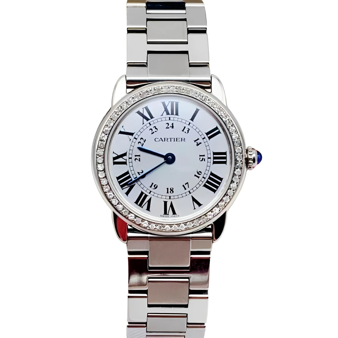 Cartier/卡地亚99新29.5盘 卡地亚 伦敦后镶钻时尚石英女士手表