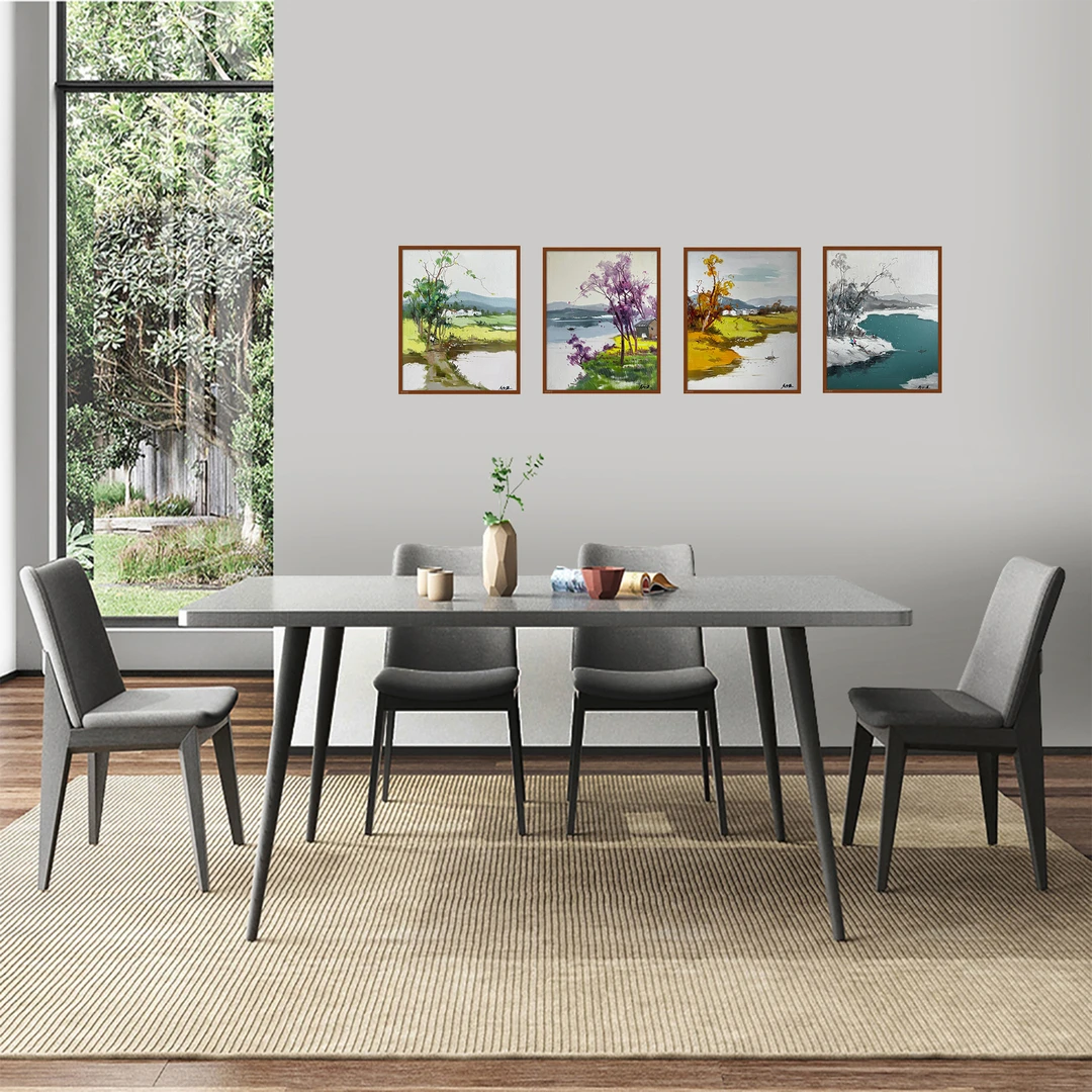 九炎艺术画坊李少建春夏秋天客厅餐厅油画50*60