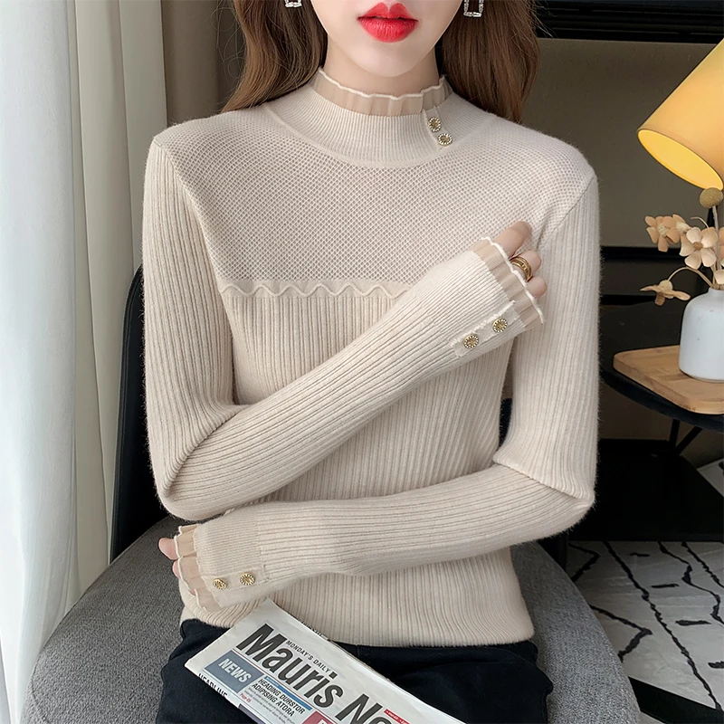 半高领打底衫女秋冬高级感内搭时尚洋气欧货上衣小衫爆款2023新款