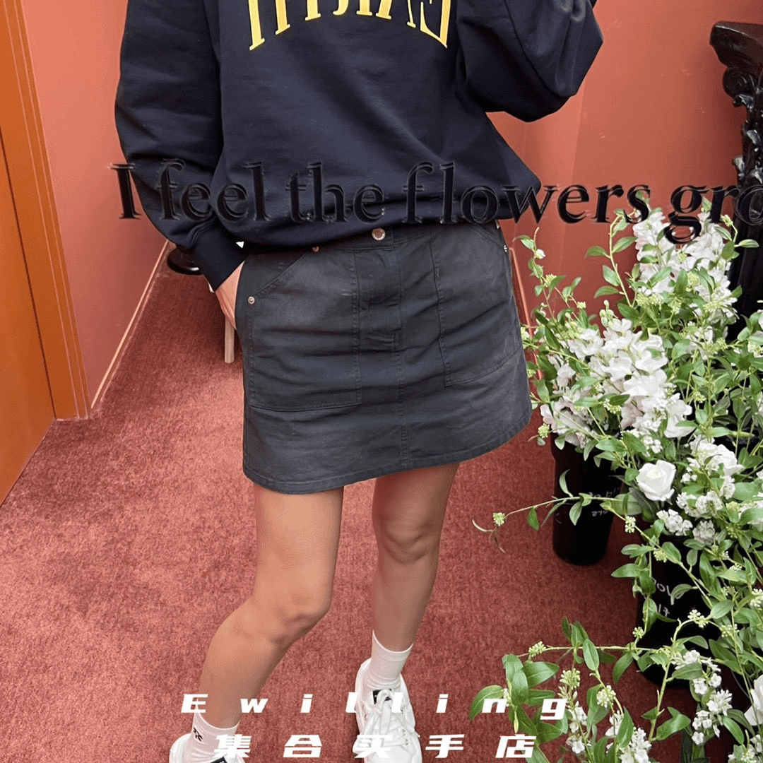 Short Sentence 褪色做旧工装半裙