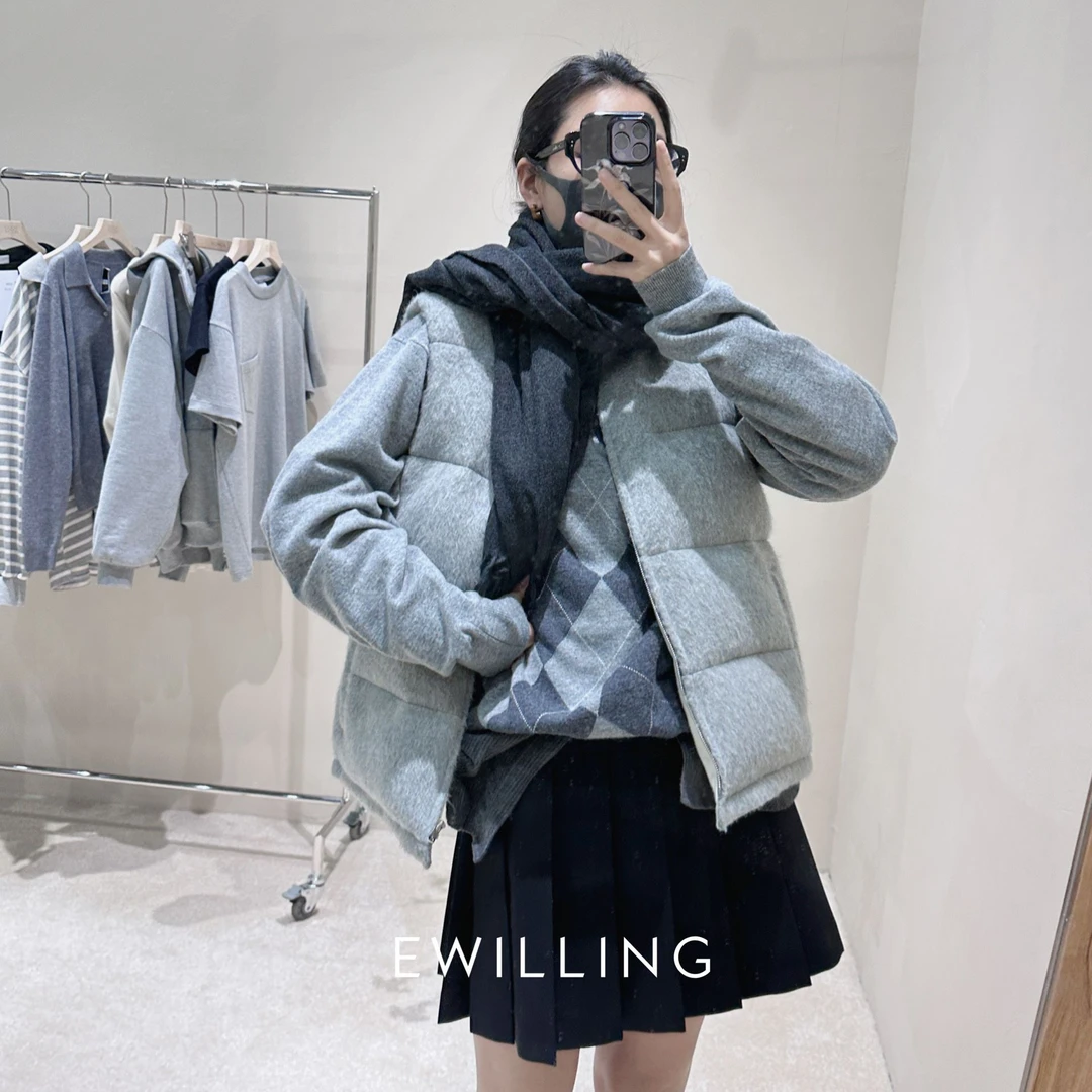 對倒倒對 羊毛面料羽绒背心