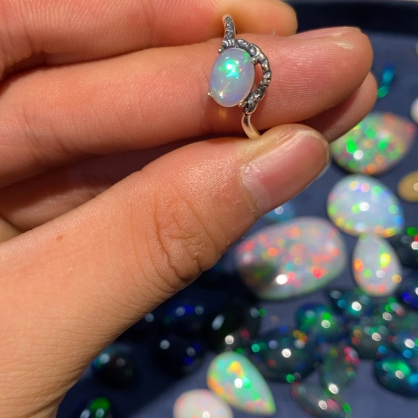 【闪购商品】欧泊戒指银S925镶嵌